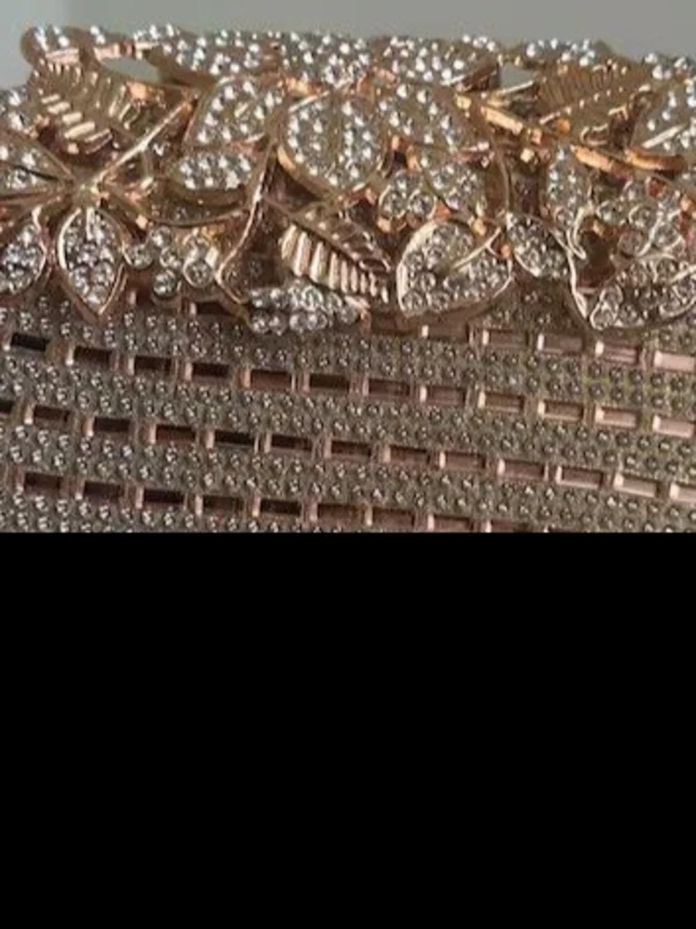 Gold Diamond Embellished Evening Clutch